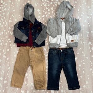 7 For All Mankind Baby Boy 6pc Bundle 12M | Denim Jacket Hoodie Jeans Pants